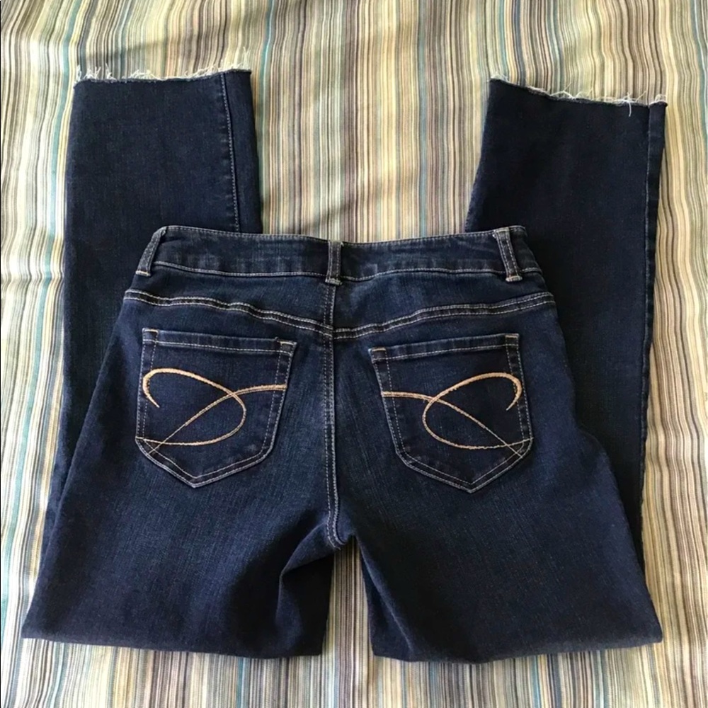 Chico’s Platinum Denim Raw Hem Cutoff Jeans